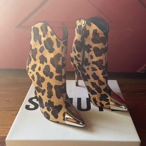 Schutz Rosangela Genuine Calf Hair Pointed Toe Bootie